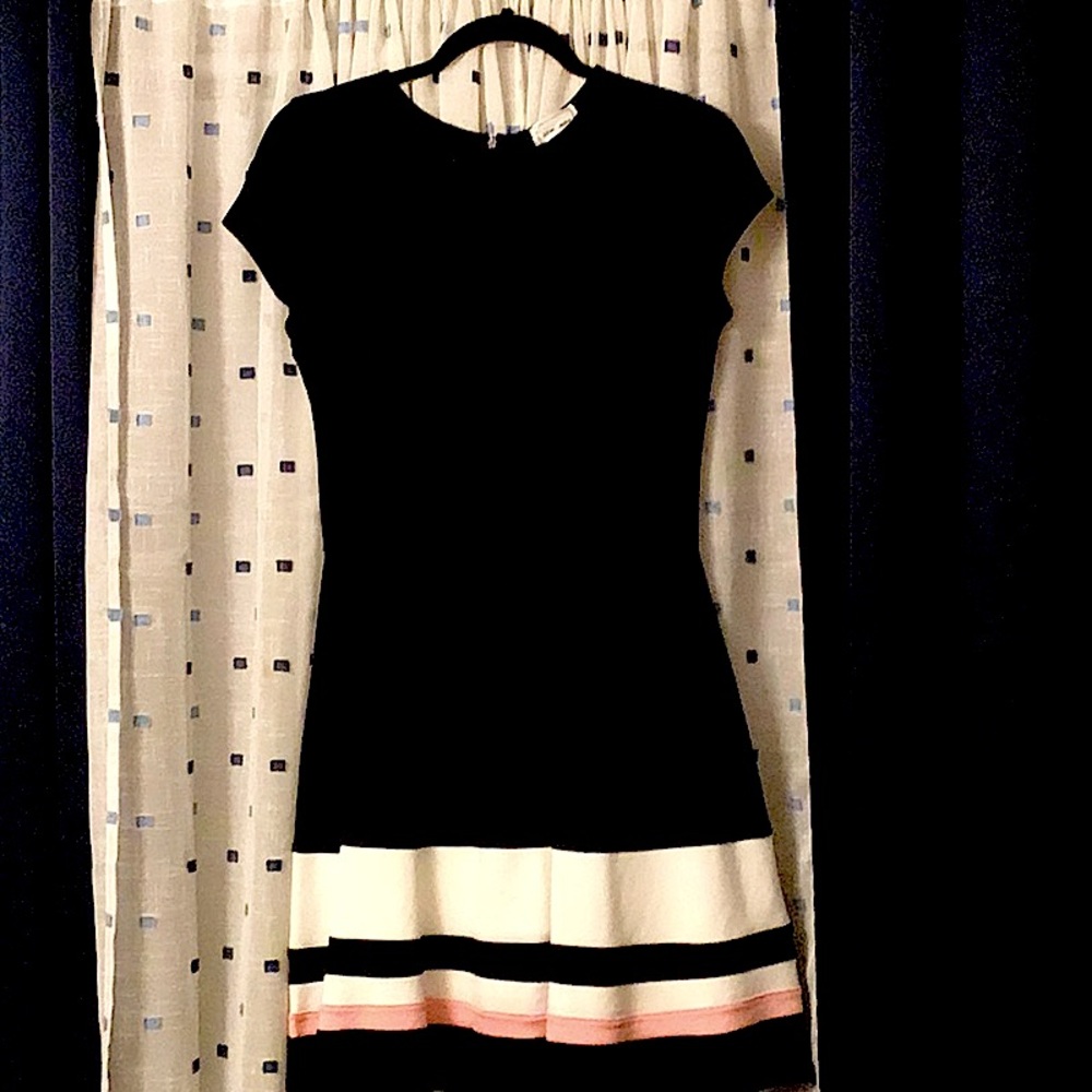 ADORABLE LBD with PINK and WHITE stripes
